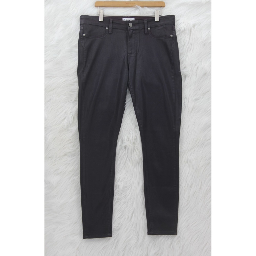 Paige Coated Verdugo Ankle Skinny Pants Deep Purple Size 30 Rocker Punk Biker